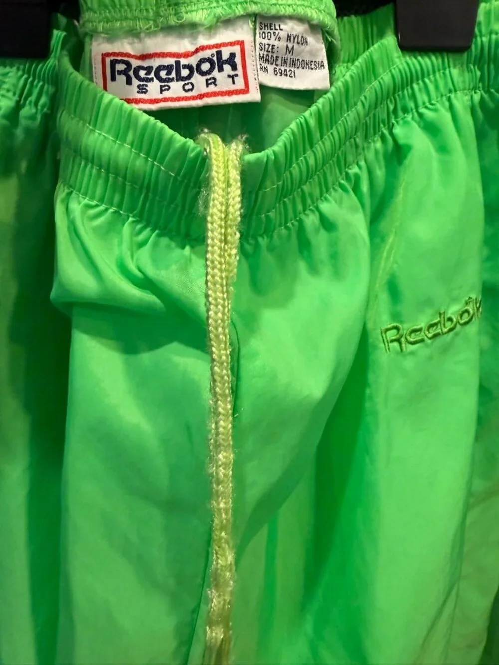 VTG 90s Reebok Sport Neon Colorblock Tracksuit Windbreaker Two Piece Set M